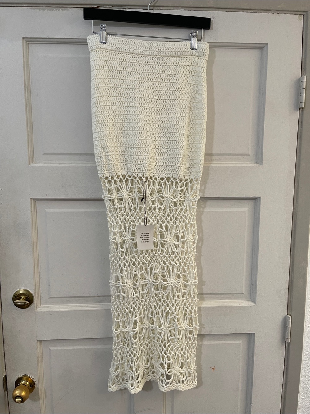 Women's Crochet Maxi Skirt - Cream